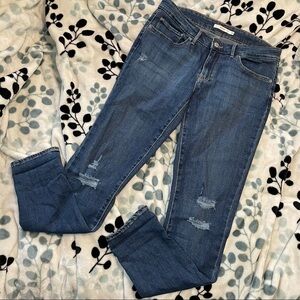 LEVI’S 711 Skinny Distressed Blue Denim Jeans 30